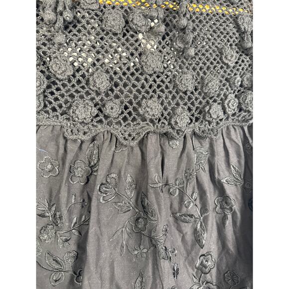 Alice + Olivia Ilaria Crochet Yoke‎ Blouse Black Size Small - Picture 11 of 11